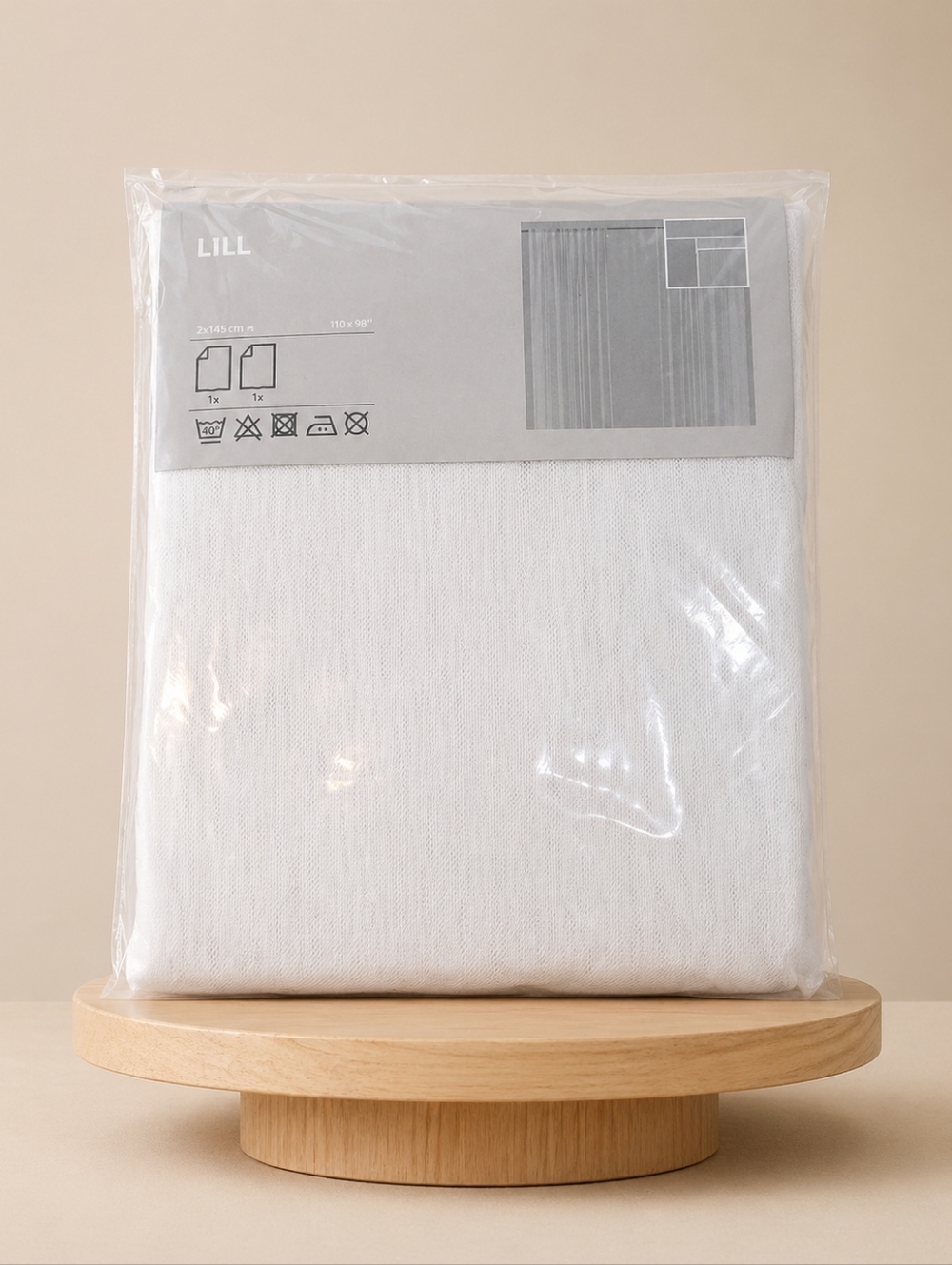 IKEA LILL Sheer Net Window Curtains White 110x98 Boho Scandinavian Style Decor